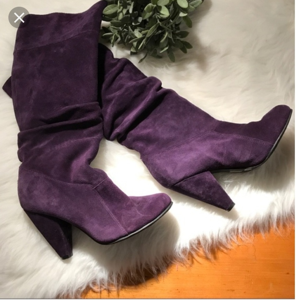 💜Jessica Simpson Purple Suede Slouchy Boots💜